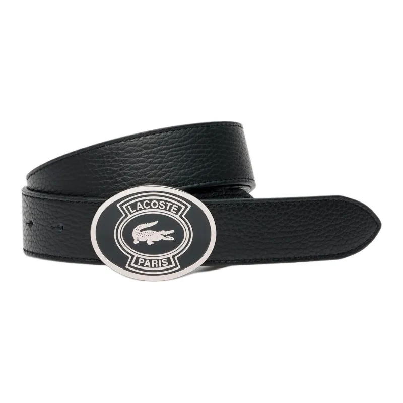 LACOSTE Cow Leather Belts Men's Black 3.5CM-0