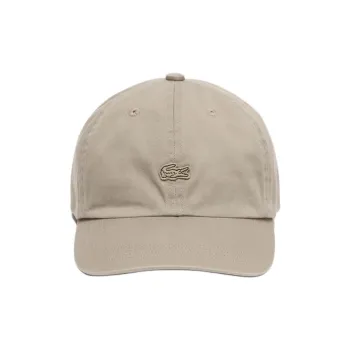LACOSTE Cotton Canvas Baseball Caps Men's Beige