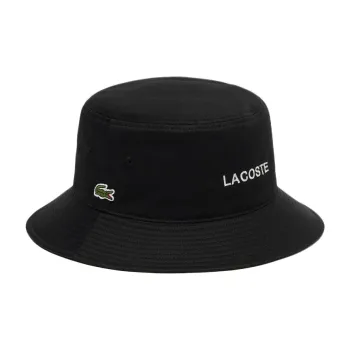 LACOSTE Cotton Twill Bucket Hats Men's Black