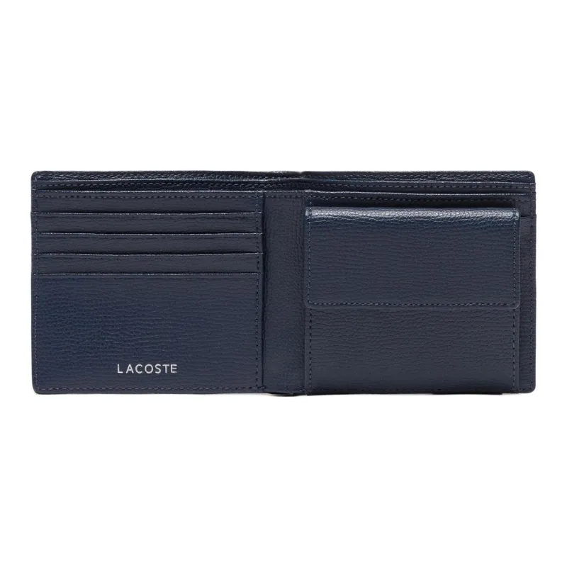 LACOSTE Cow Leather Wallet Men's Marine Blue-2