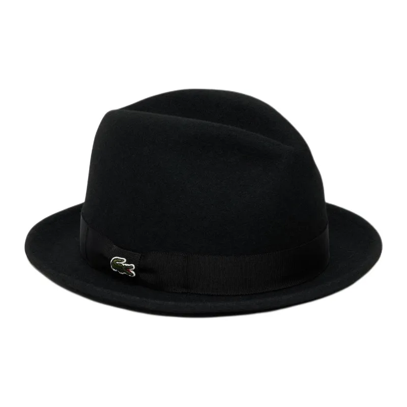 LACOSTE Wool Felt Cotton Bucket Hats Men's Black-0