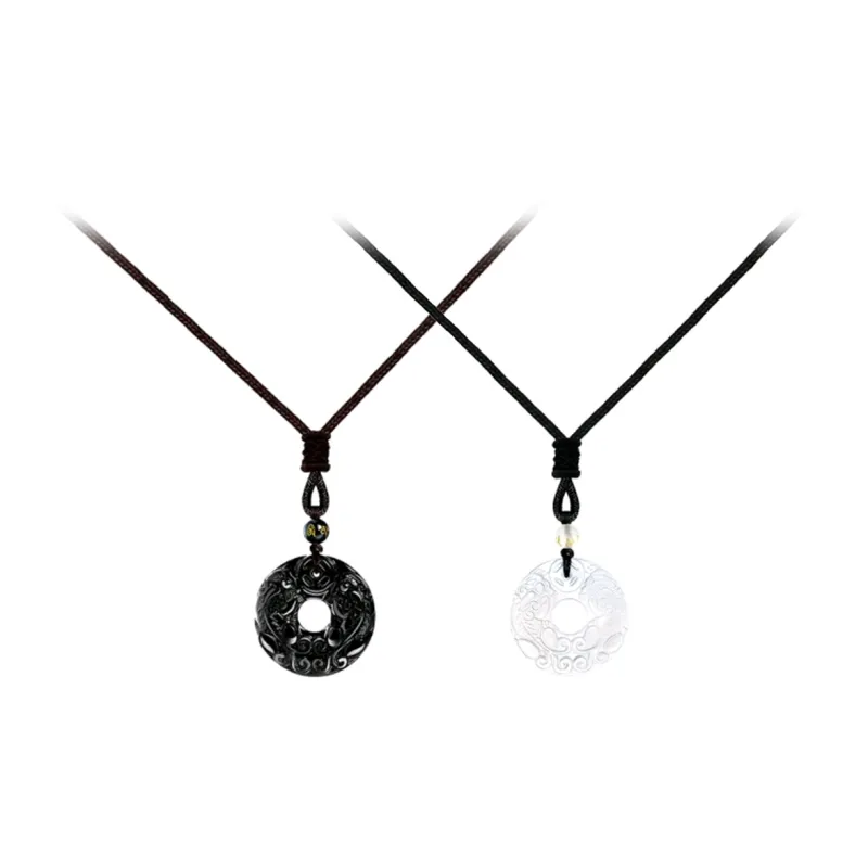 I&YOU Obsidian Jade Necklaces Unisex-4