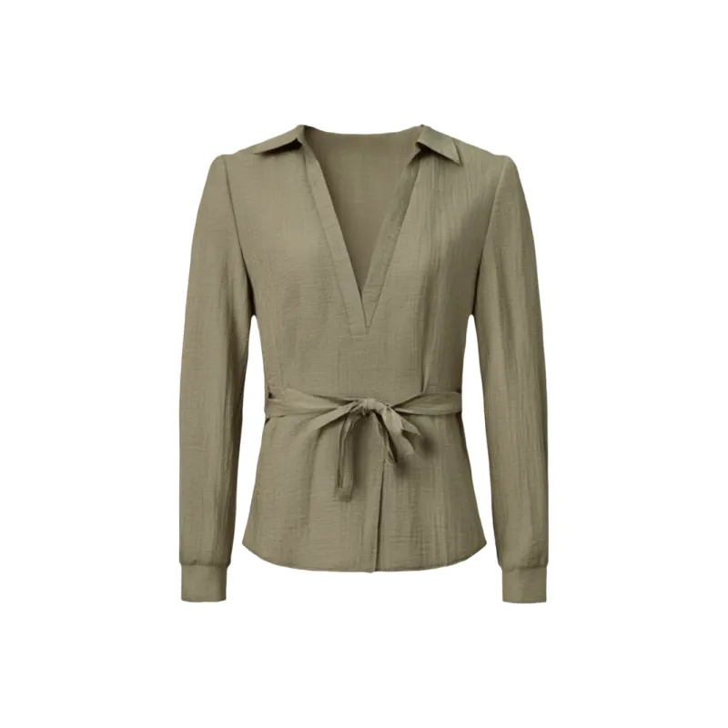 LUYOUYE Shirts Women's Light Tea Brown Green-0