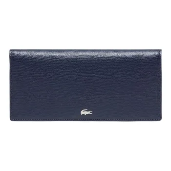 LACOSTE Leather Wallet Regular Men's Marine Blue