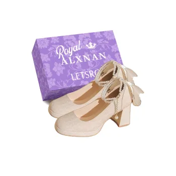 Alxnan Chunky Heel High Heels Women's Champagne