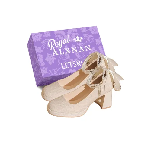 Alxnan Chunky Heel High Heels Women's Champagne