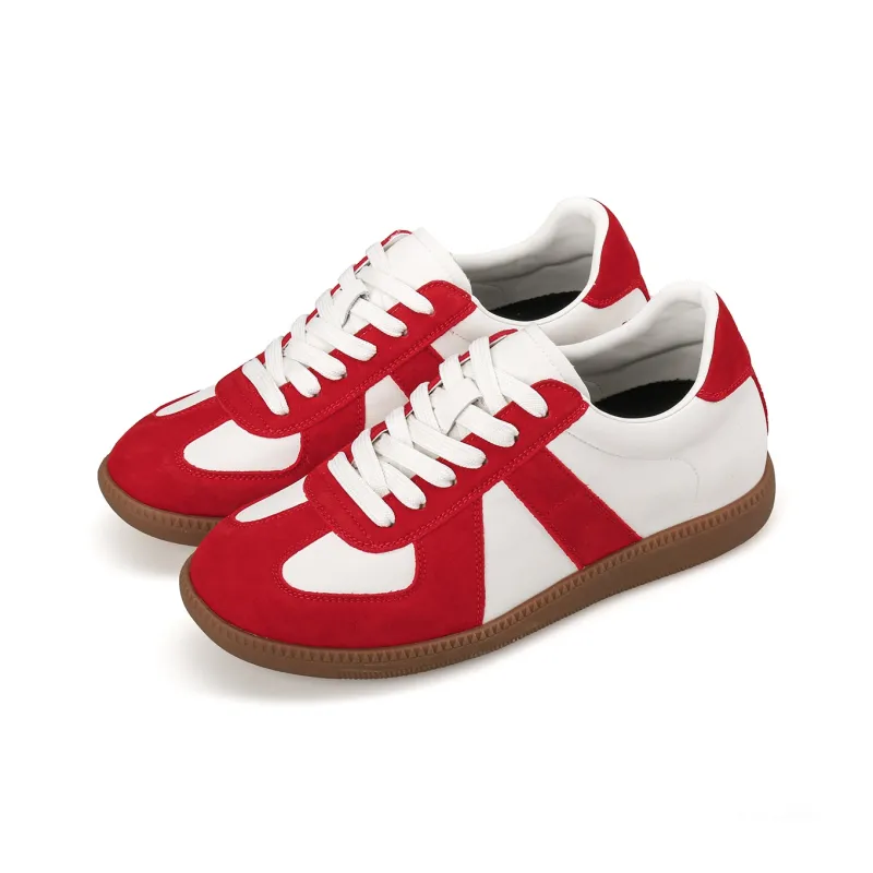 Mengsai Cushioning, Wear Resistant Low Top Skateboard Shoes Unisex White Red-2