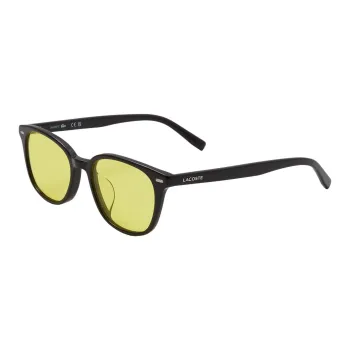 LACOSTE Plastic Metal Square Sunglasses Men's Black