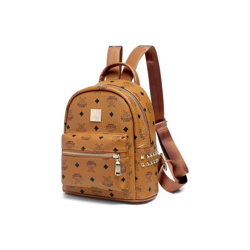 Mulinsen PU Backpack Women's Brown-1