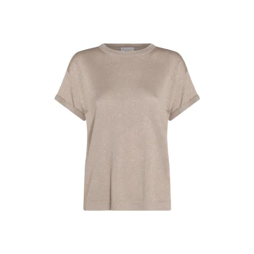 Brunello Cucinelli Short Sleeved Crewneck Knitted T Shirt
