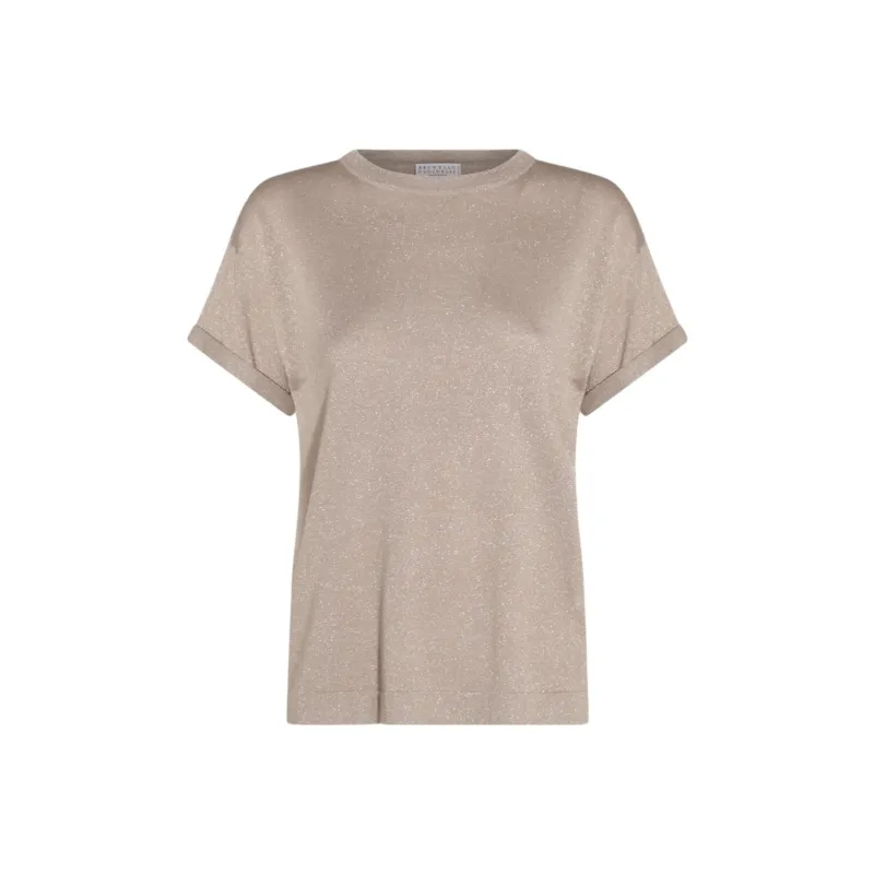 Brunello Cucinelli Short Sleeved Crewneck Knitted T Shirt-0