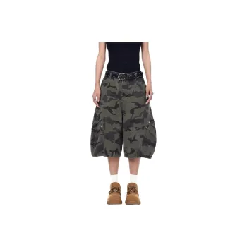 PVPVPV Casual Shorts Unisex Army Green
