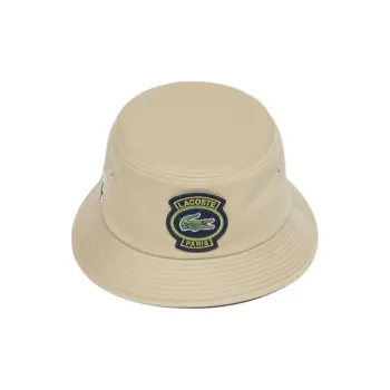 LACOSTE Twill, 100% Cotton Bucket Hats Men's Beige