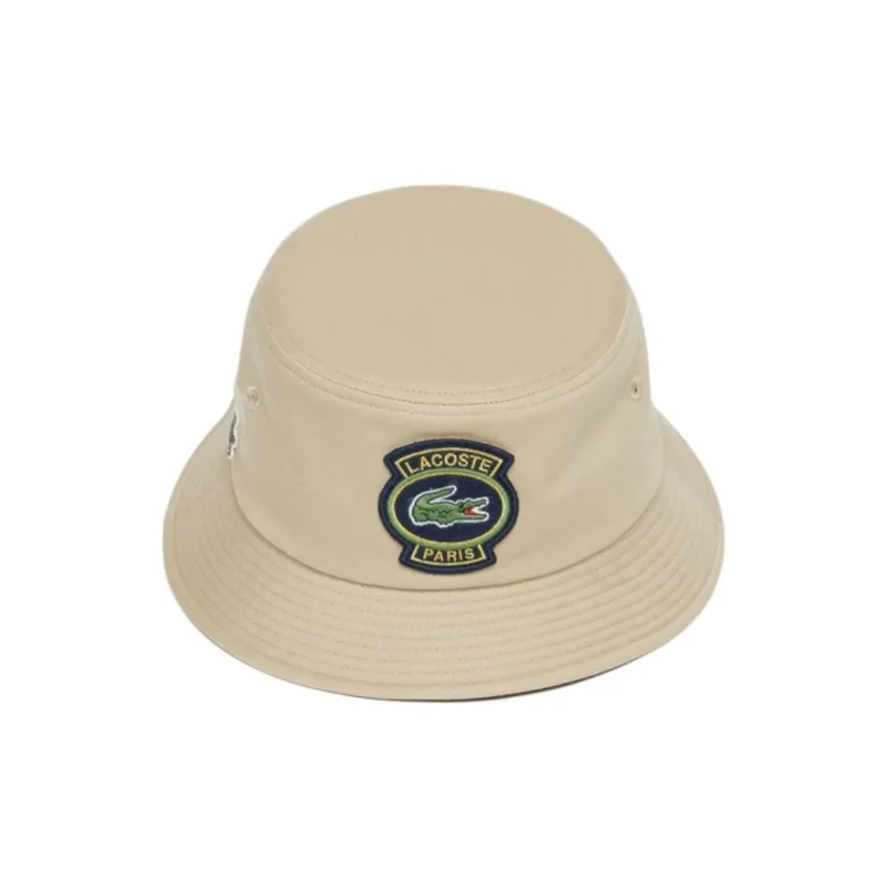 LACOSTE Twill, 100% Cotton Bucket Hats Men's Beige-0