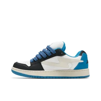 TINMUU Tianmu Puffy Shoes Abrasion Resistant Low Top Skateboard Shoes Unisex Blue Indigo Shoelace