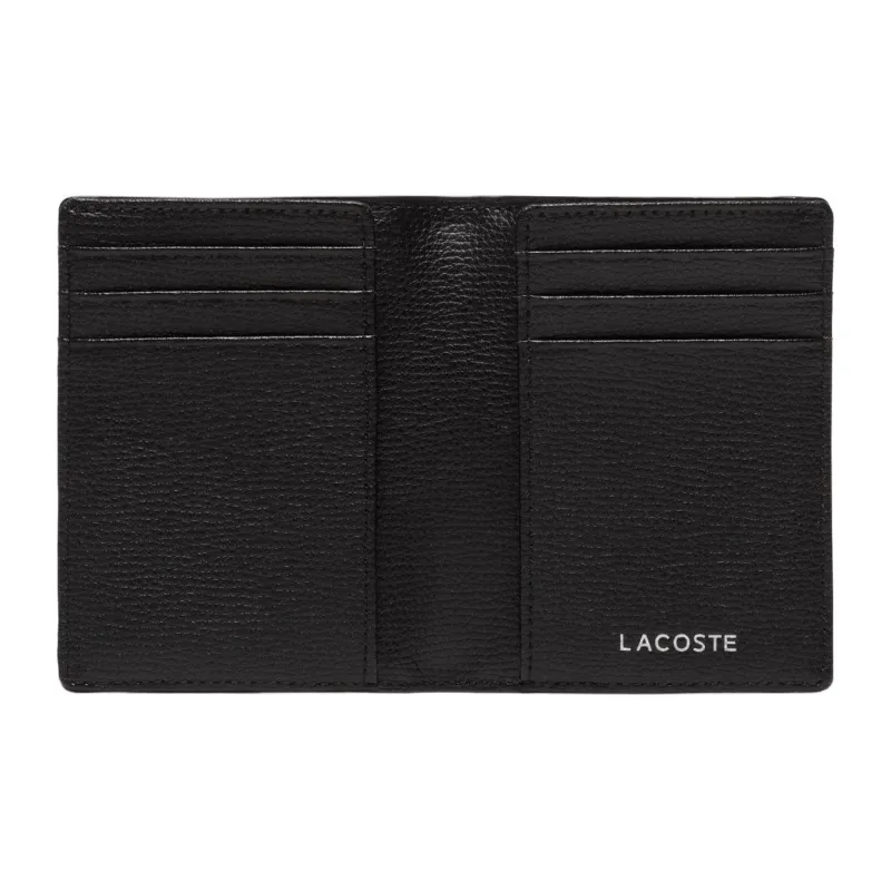 LACOSTE Cow Leather Wallet Men's Black-2