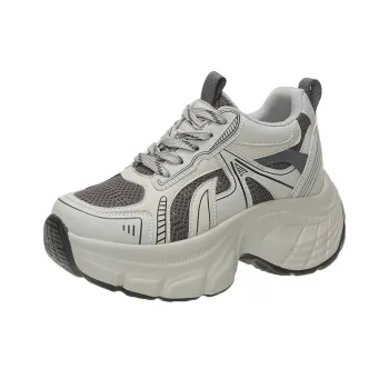The Mystery Of Glamour Breathable Height Increase Low Top Chunky Sneakers Women's