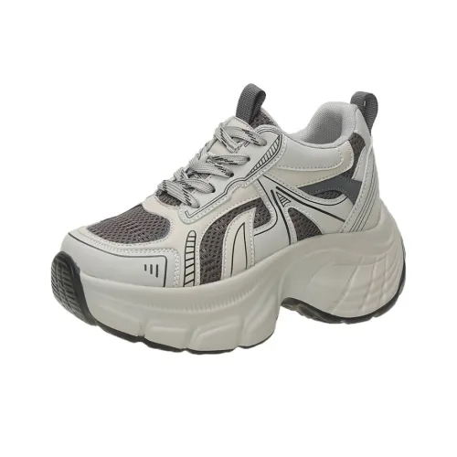 The Mystery Of Glamour Breathable Height Increase Low Top Chunky Sneakers Women's