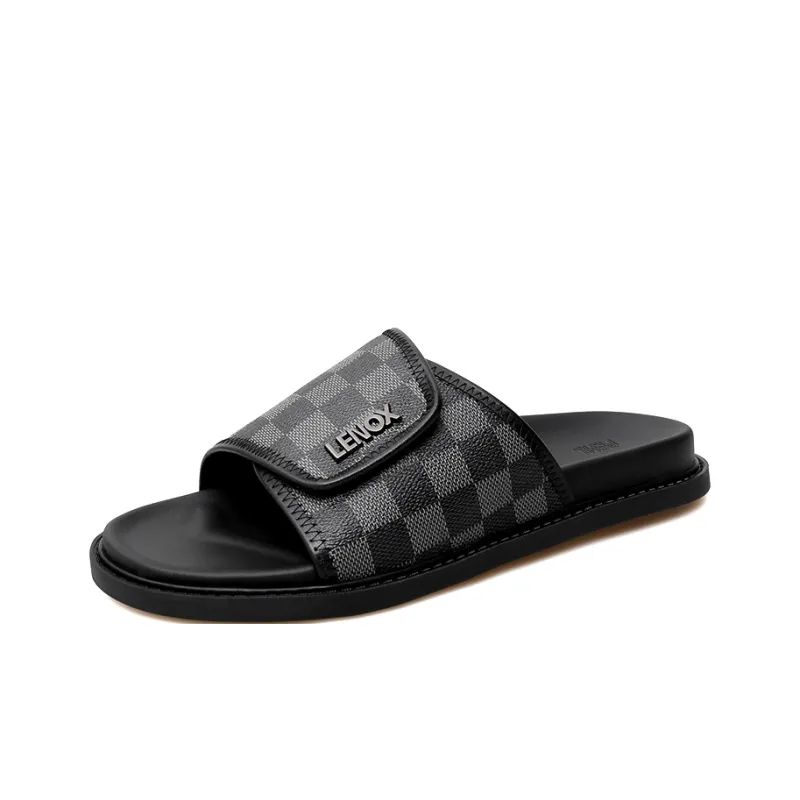 PEHL Rubber Sole Quiet Slip Resistant Odor Resistant Abrasion Resistant Quick Dry Slide Slippers Men's-1