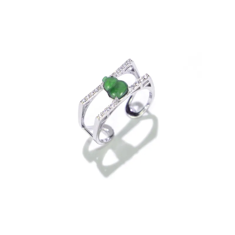 GUANFEI Ice Glutinous Jadeite Rings Women's-0
