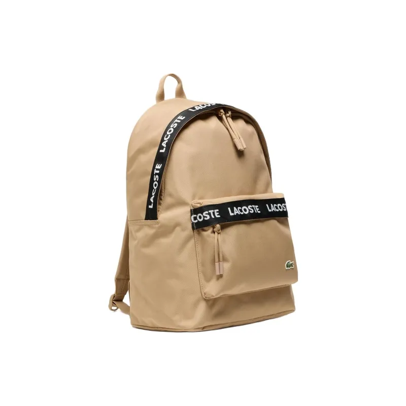 LACOSTE Polyester Backpack Unisex Beige-2