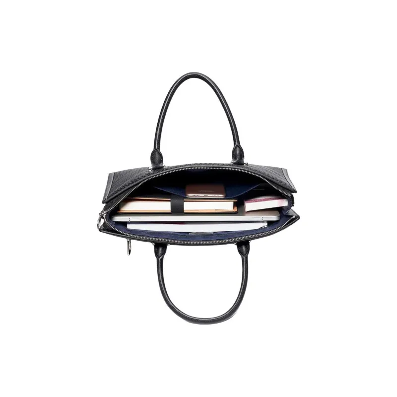 SEPTWOLVES Cow Leather Briefcase Men's Black-3