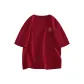 [7A Antibacterial & Loose Fit Breathable]Burgundy (B Gold Letter Chest Logo)