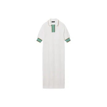 LACOSTE Short Sleeved Dress Women's White