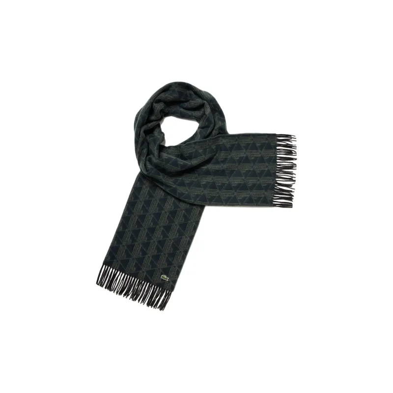 LACOSTE Recycled Polyester, Polyester Knit Scarves Men's Green-1