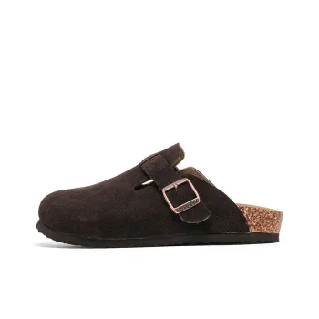 WEISHIBANGWEI Rubber Sole Closed Toe Slippers Unisex Dark Coffee