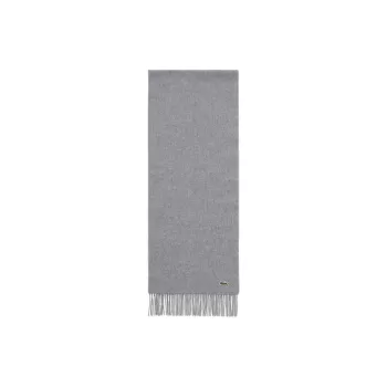 LACOSTE Polyester, Recycled Polyester Knit Scarves Men's Gray