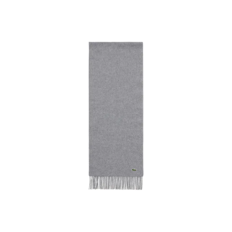 LACOSTE Polyester, Recycled Polyester Knit Scarves Men's Gray-0