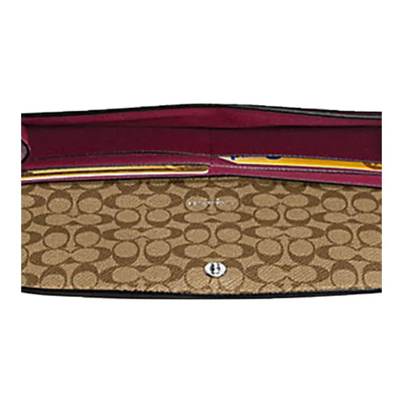 COACH Soft Wallet Soft Leather Card Holder Envelope Wallet Women's Berry Purple-2