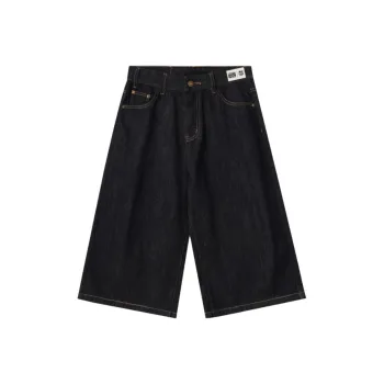 FCB ARCELONA Denim Shorts Unisex Original Denim Premium Black