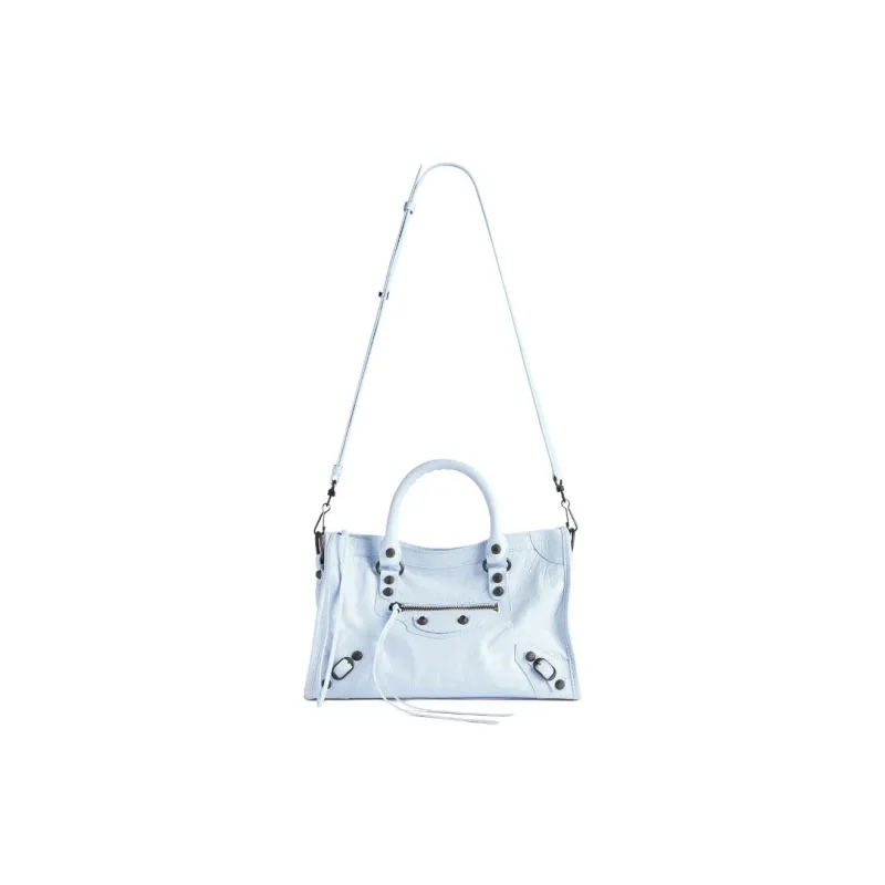 Balenciaga Le City Sheepskin Handbag Trumpets Women's Cloud Blue-3