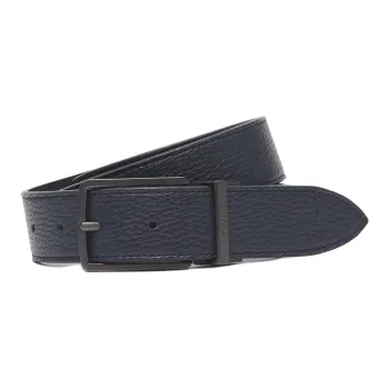 LACOSTE Leather, Cow Leather Belts Men's Marine Blue Width 3.5CM