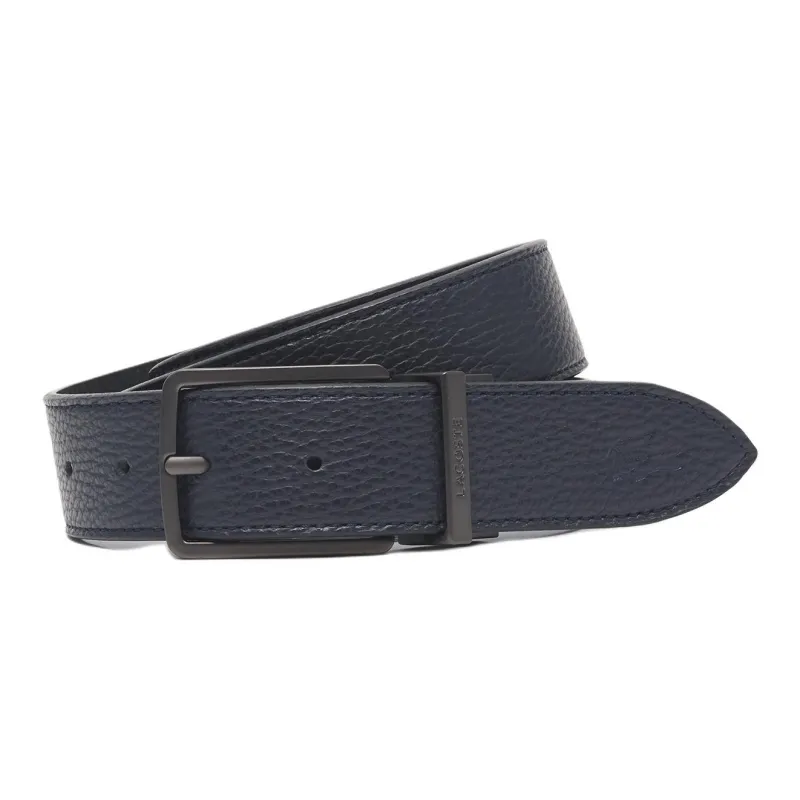 LACOSTE Leather, Cow Leather Belts Men's Marine Blue Width 3.5CM-0