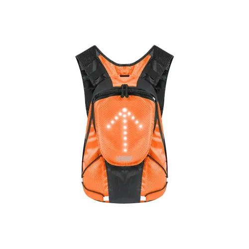 LECAGE Polyester LED Safety Alert Sports Bag Backpack Regular Unisex Orange/Green