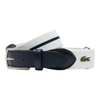 LACOSTE Cow Leather Belts Men's Marine Blue Width 3CM