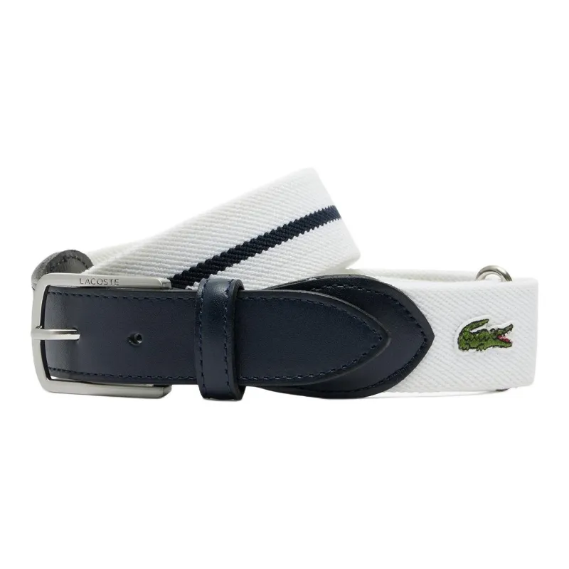 LACOSTE Cow Leather Belts Men's Marine Blue Width 3CM-0
