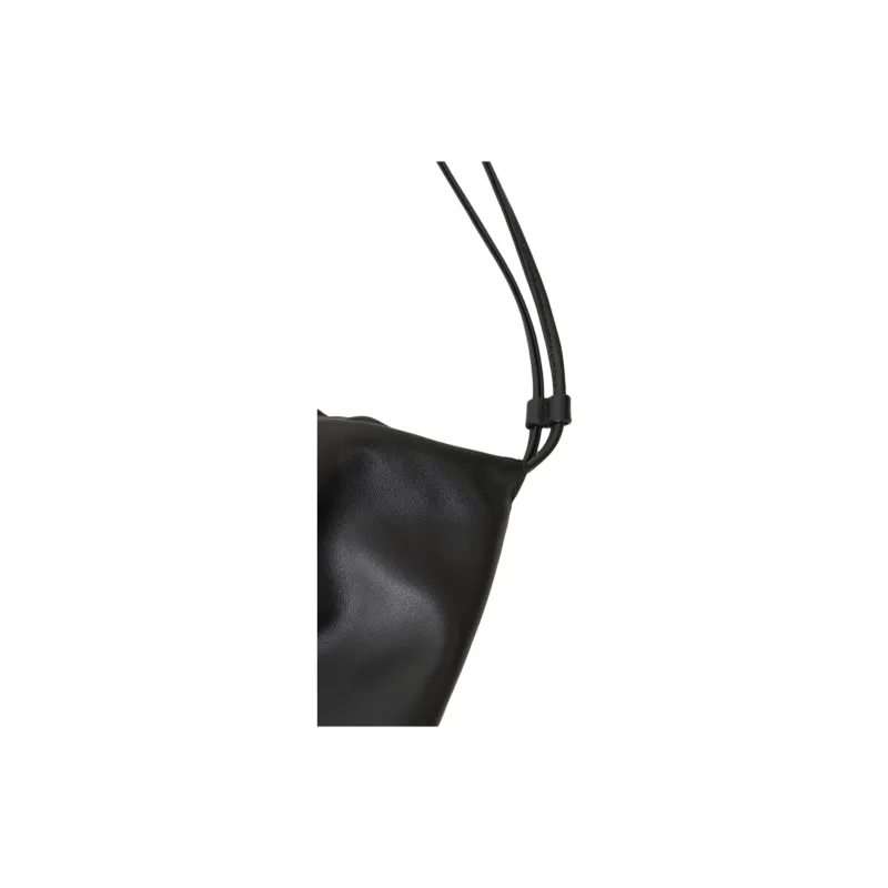 NOTHING WRITTEN Sheepskin Shoulder Bag Large Size Women's Black-3