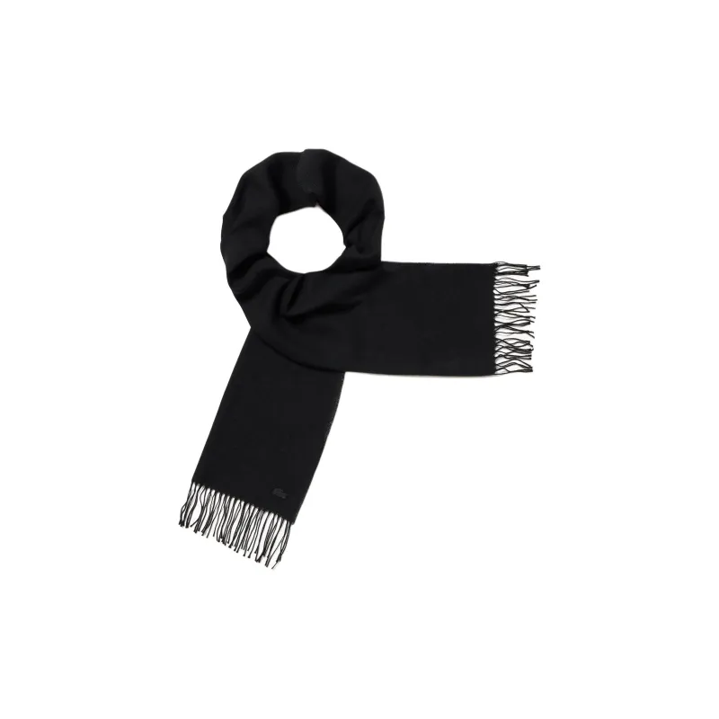 LACOSTE Wool Knit Scarves Women's Black-1