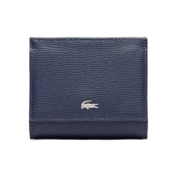 LACOSTE Cow Leather Wallet Men's Marine Blue
