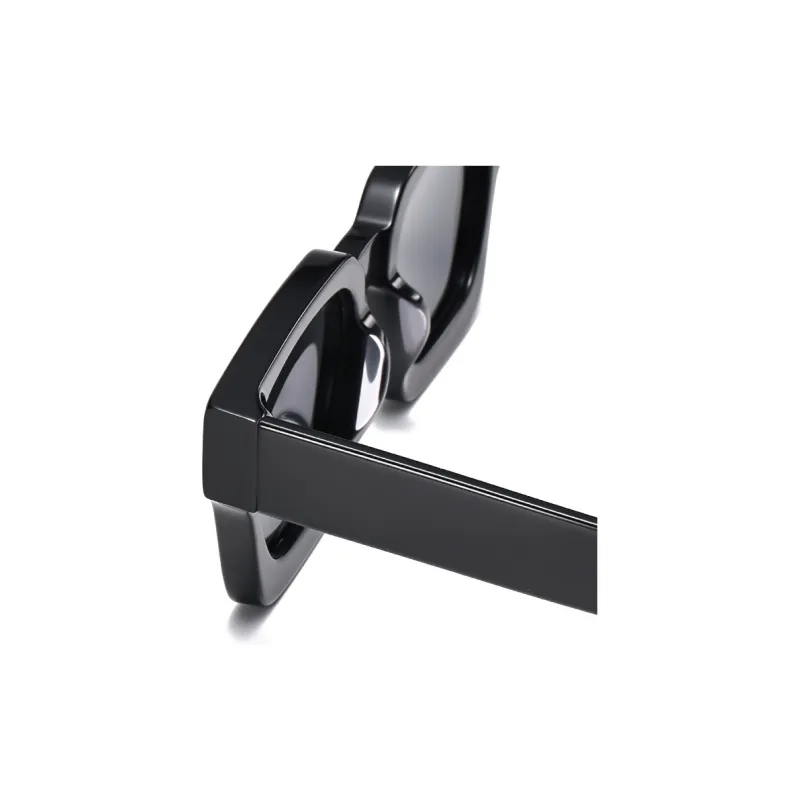 Thunder Pailong Plate Frame Square Sunglasses Unisex Black, White, Gray-2