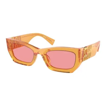 MIU MIU Acetate Square Sunglasses Women's Yellow