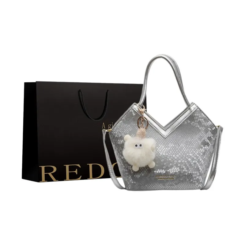 REDOO PU Handbag Regular Women's Ecru/Pink/Blue/Silver/Red/Black-6