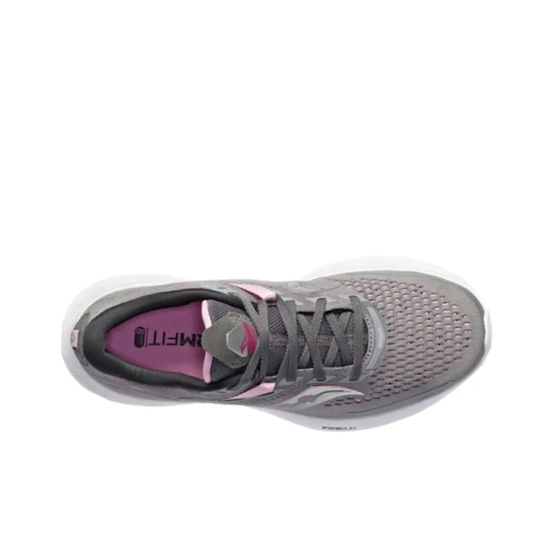 Saucony Ride 15 Anti Slip Wear Resistant Low Top Running Shoes Unisex Gray-2