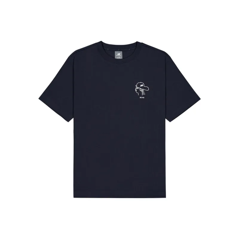 New Balance NB Grey T Shirt Men's Navy Blue-0