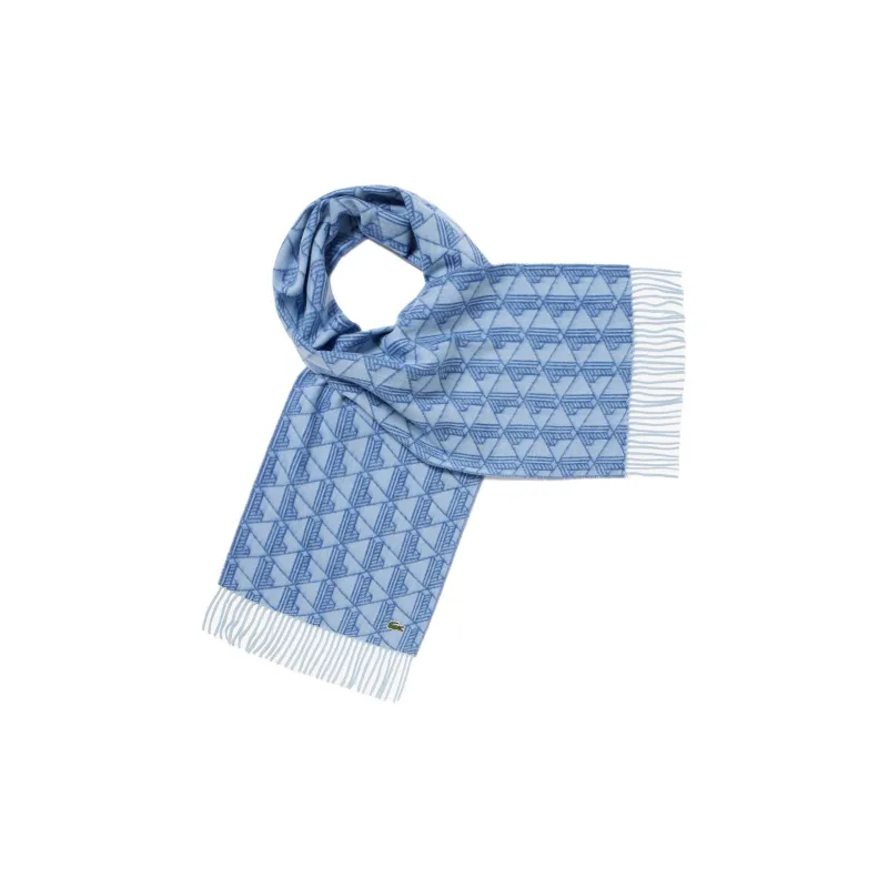 LACOSTE Polyester Knit Scarves Men's Blue-1