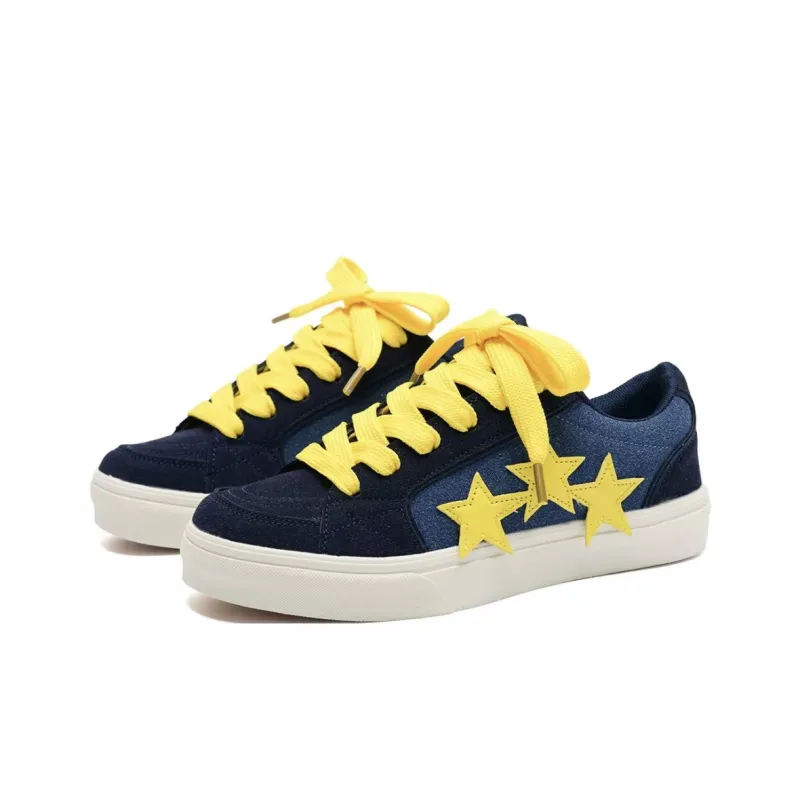 CHERRY&KALIKA Skateboard Shoes Women's Low Top Navy Blue-5